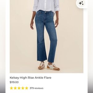 Kut From the Kloth Kelsey High rise Ankle flare w/ Color Inset  EUC! Size 4